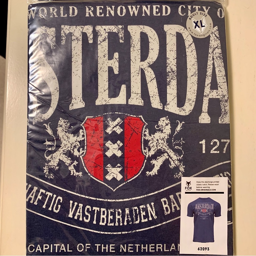 Unisex short sleeve t-shirt from Amsterdam still in original packaging size XL